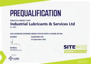 ILS Achieves SiteWise Green Certification 1 ILS Green Certificate Sitewise Sep25